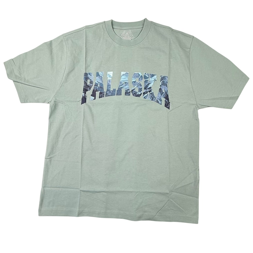 Palace Palaska T-Shirt Hazy Green AW24 Mountain Graphic Mens Large P27TS309